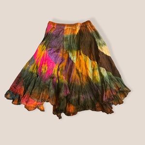 one of a kind tie-dyed skirt